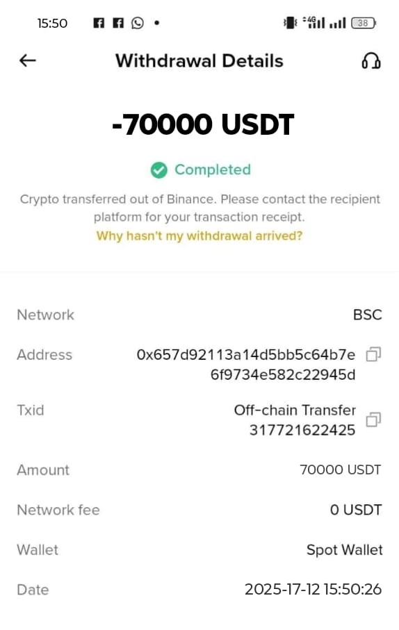 Verified USDT transfer